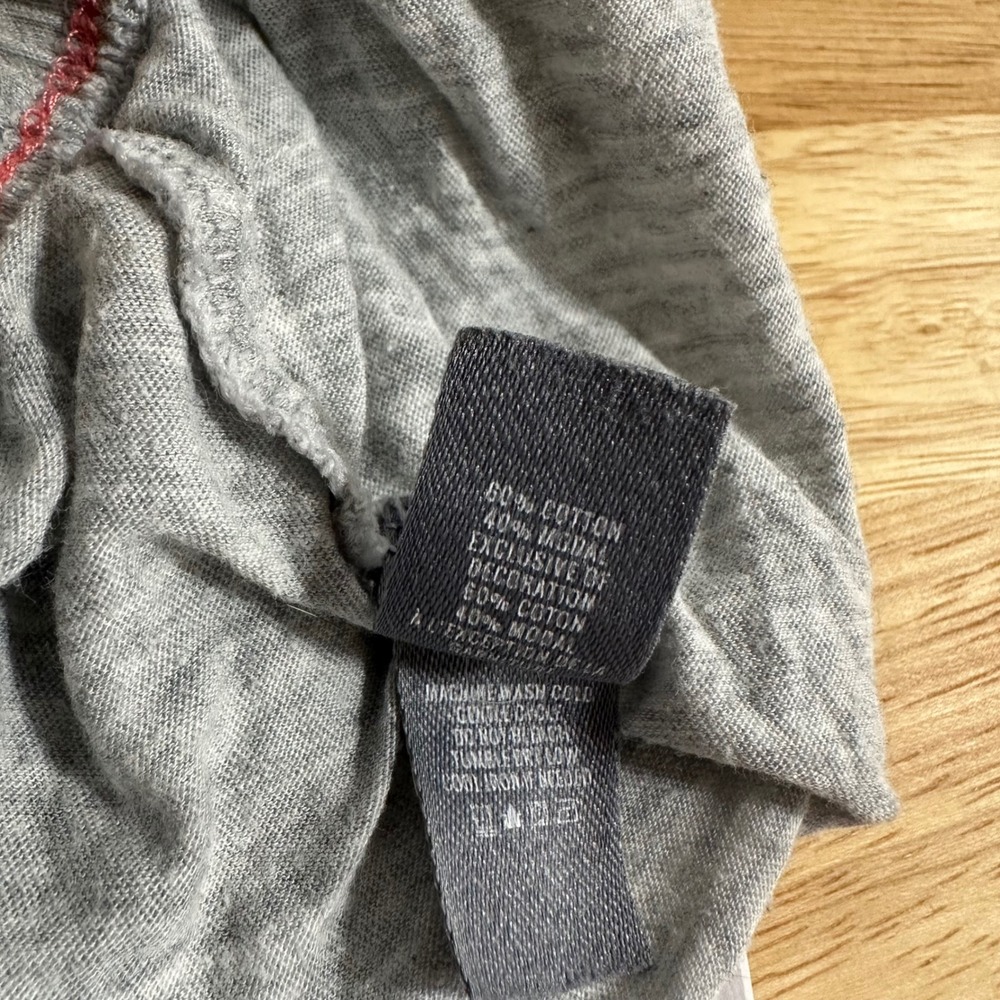 Gray Ruffle Hem Pajama Shorts Pink Rope Drawstring Cotton Modal Large - Picture 3 of 5